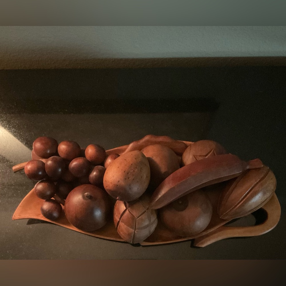 Vintage Wooden Fruit& Bowl